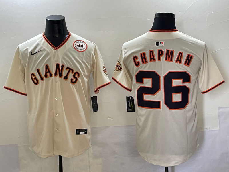 Men 2025 San Francisco Giants #26 Chapman cream Nike MLB Jersey style 2->san francisco giants->MLB Jersey